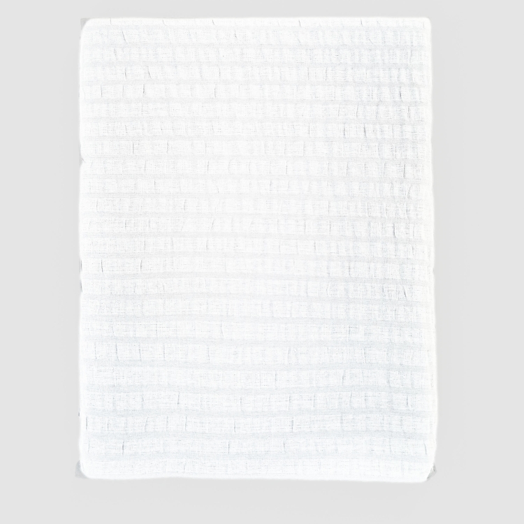 Prześcieradło bawełniane KORA - kolor Biały 01, prześcieradło poskładane, zdjęcie z góry